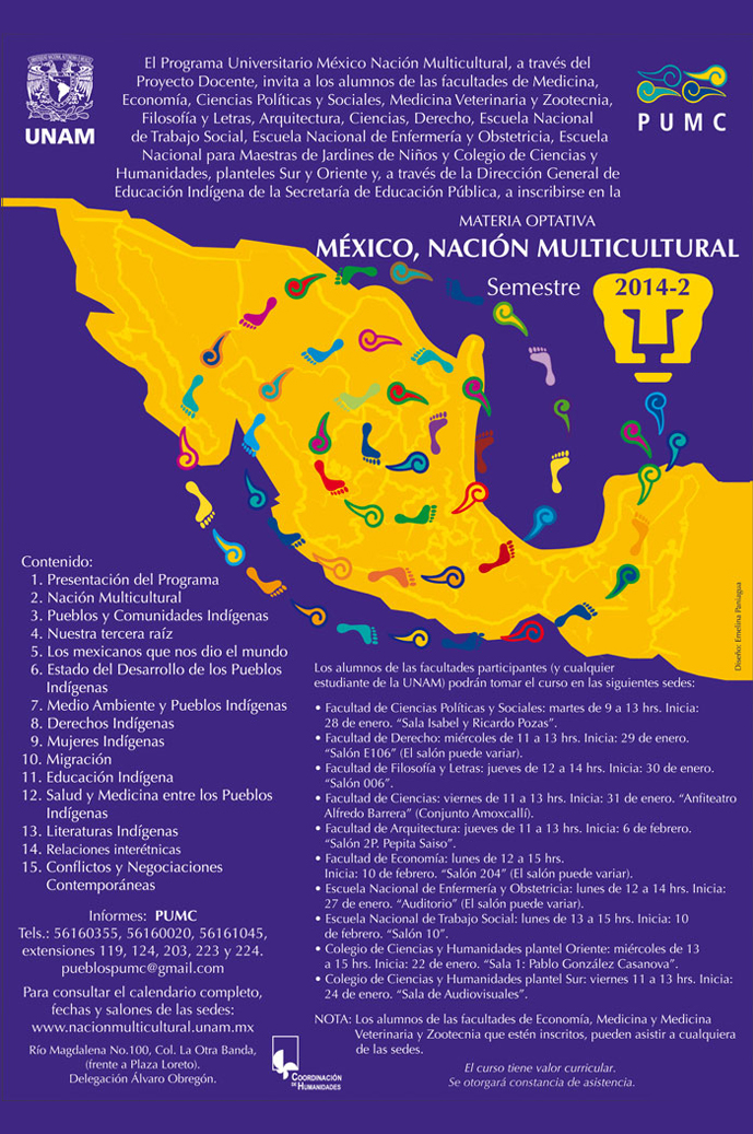 Materia optativa México, Nación Multicultural. Semestre 2014-2