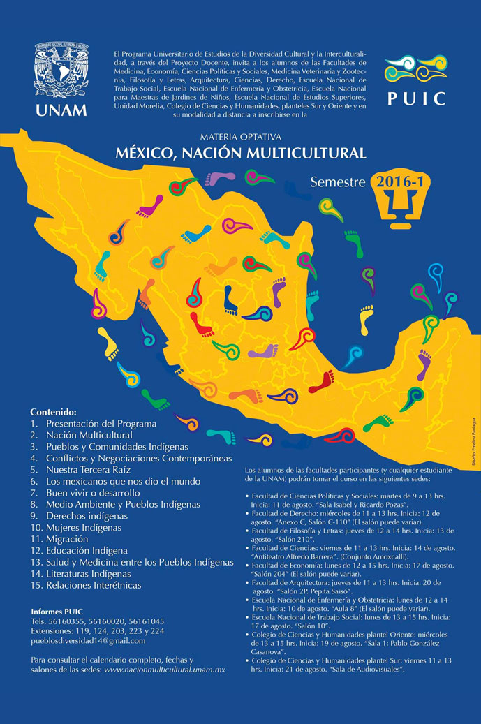 Materia optativa México, Nación Multicultural. Semestre 2016-1