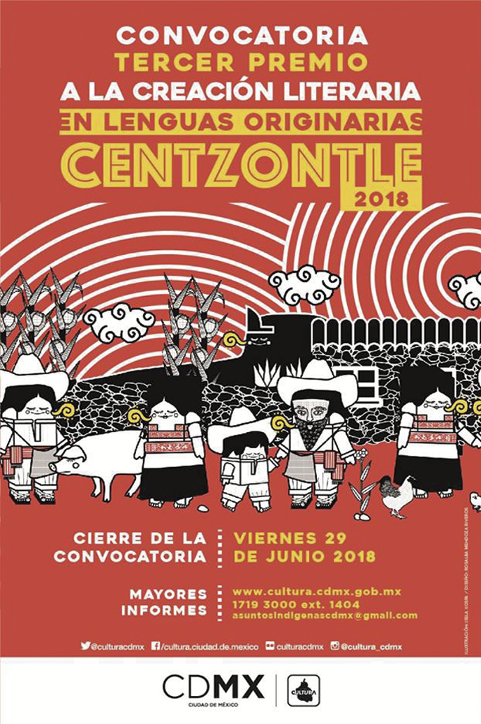 Convocatoria al tercer premio a la creación literaria en lenguas originarias Centzontle 2018