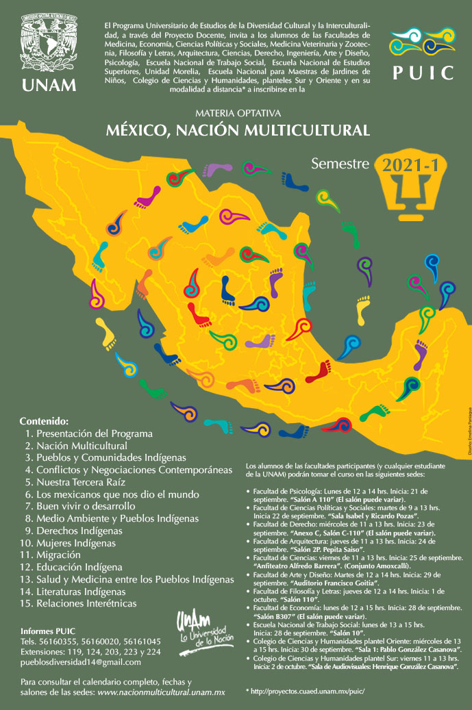 Materia optativa México, Nación Multicultural. Semestre 2021-1